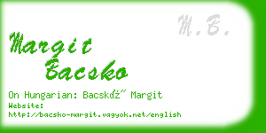 margit bacsko business card